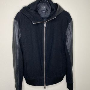 Armani Exchange black zip up hoodie
